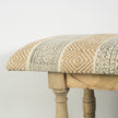 Mercana Greenfield II Patterned Tan Upholstered Wood Frame Accent Bench