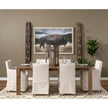 Mercana Elbert Fabric Slip-Cover Brown Wooden Base Dining Chair