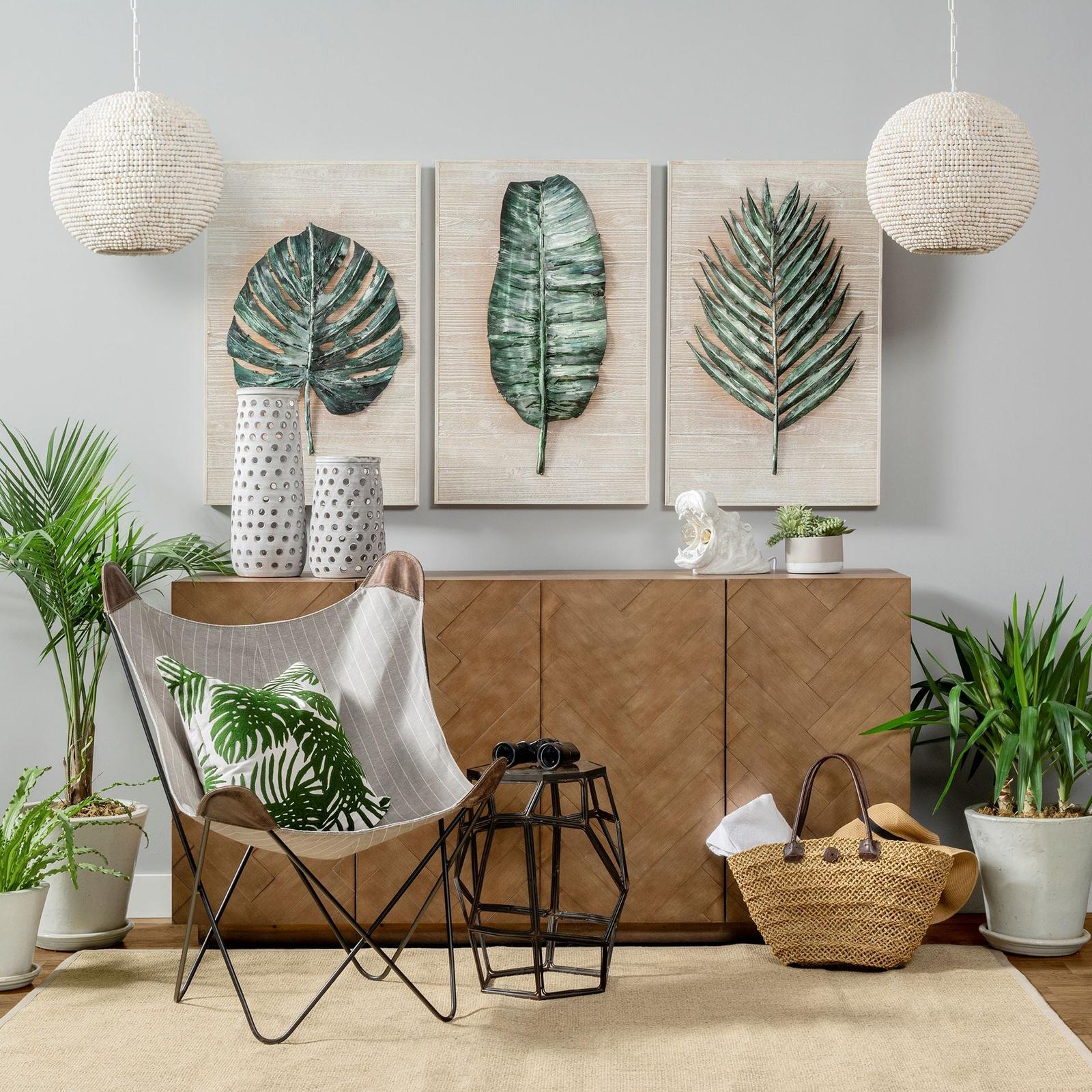 Mercana Theta White-Washed Wood Beaded Pendant Light