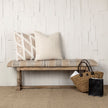 Mercana Greenfield II Patterned Tan Upholstered Wood Frame Accent Bench