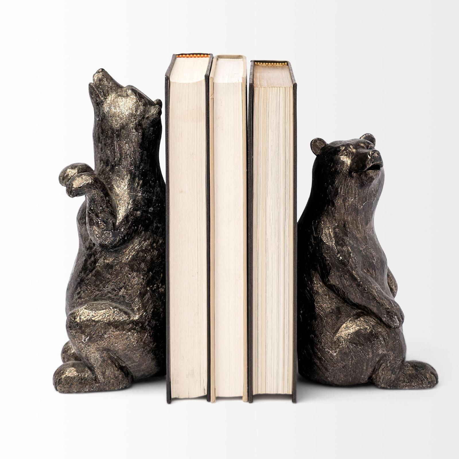 Mercana Sleuth Grizzly Bear Bookends- Set of 2