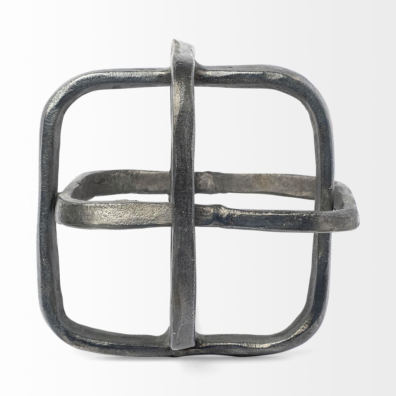 Mercana Willem Metal Open Cube Decor Object Clearance