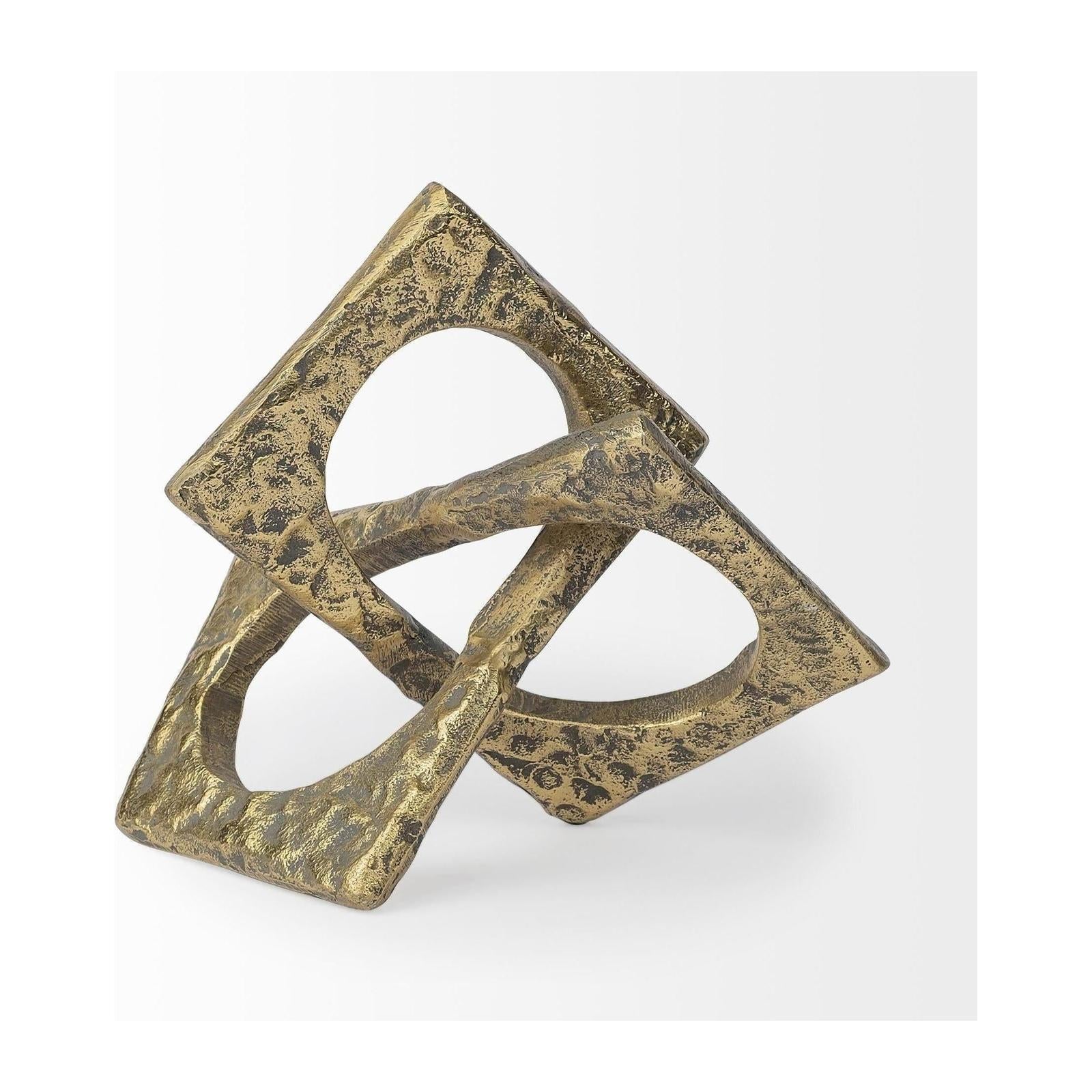 Mercana Delaunay Gold Hammered Metal Interlinked Patterned