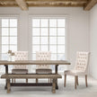 Mercana Mackenzie Plush Linen Covering Ash Solid Wood Base Dining Chair Clearance