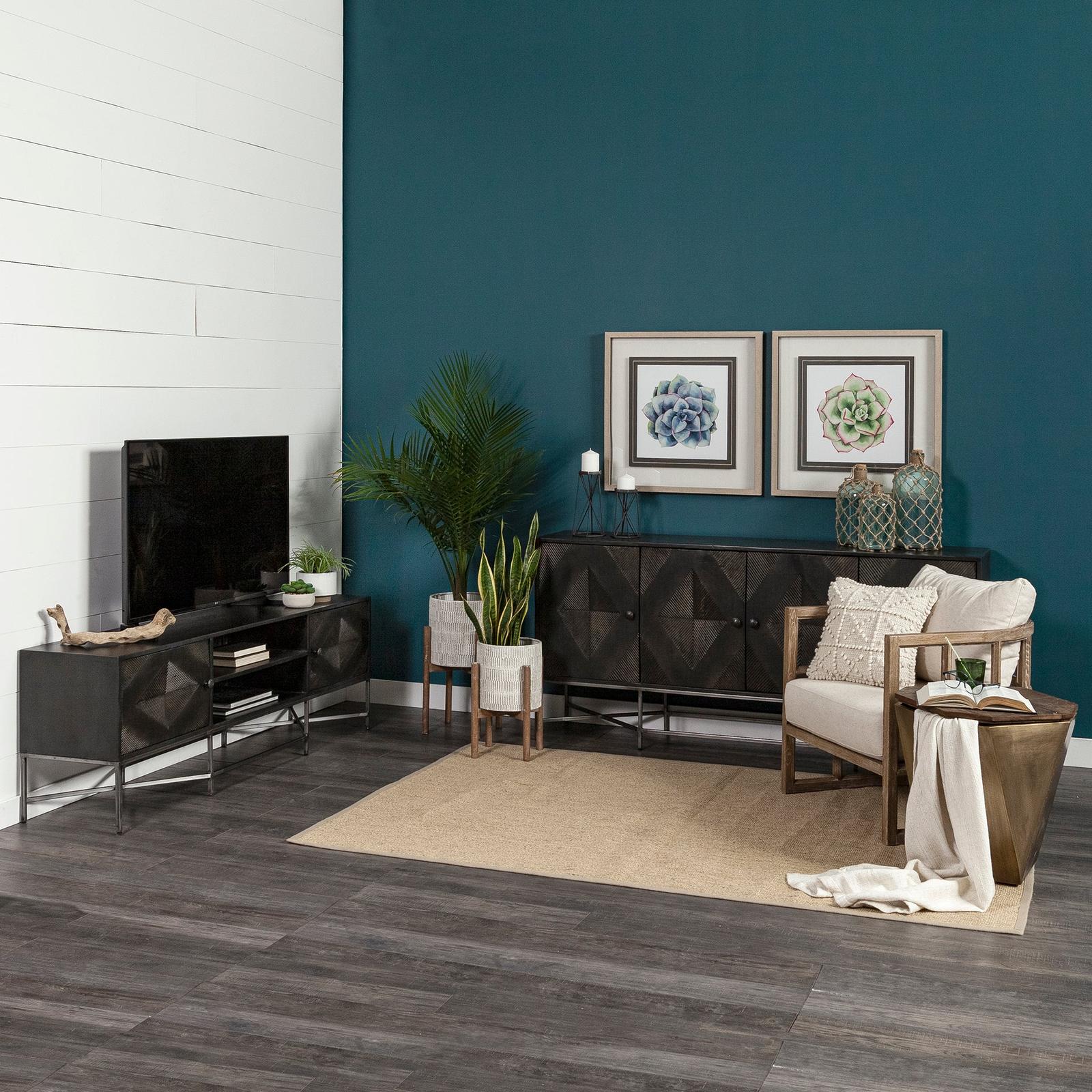 Mercana Hogarth I Dark Brown Solid Wood TV Stand Media Console with Storage, TV up to 81