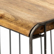 Mercana Seagram Brown Wood Seat Black Metal Frame Stool Clearance