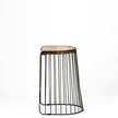 Mercana Seagram Brown Wood Seat Black Metal Frame Stool Clearance