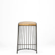 Mercana Seagram Brown Wood Seat Black Metal Frame Stool Clearance