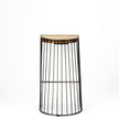 Mercana Seagram Brown Wood Seat Black Metal Frame Stool Clearance