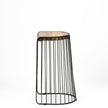 Mercana Seagram Brown Wood Seat Black Metal Frame Stool Clearance