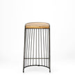 Mercana Seagram Brown Wood Seat Black Metal Frame Stool Clearance