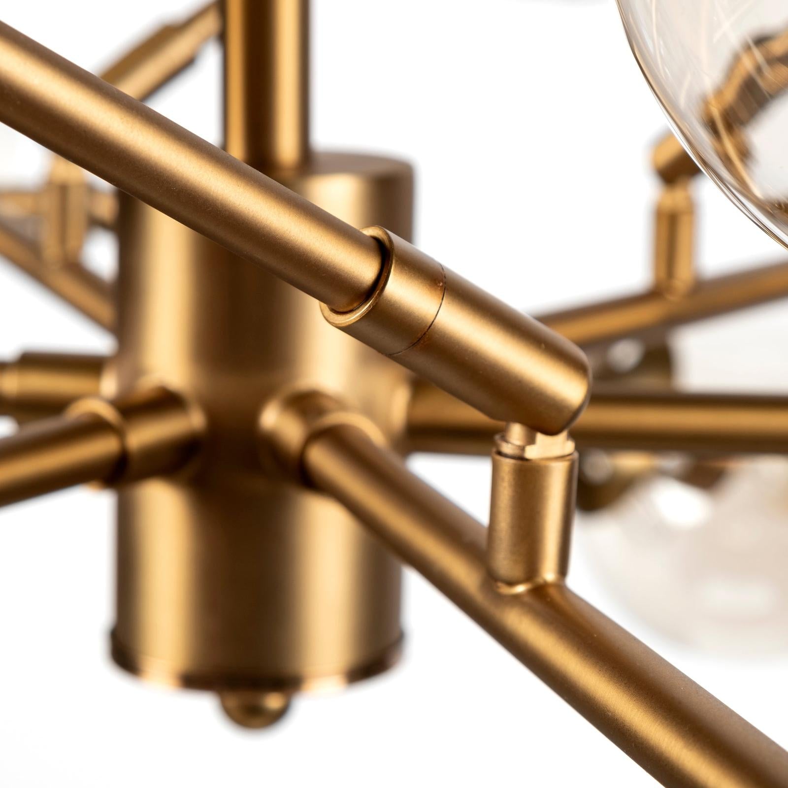 Mercana Rudyard Glass Globe and Gold Metal Chandelier Clearance
