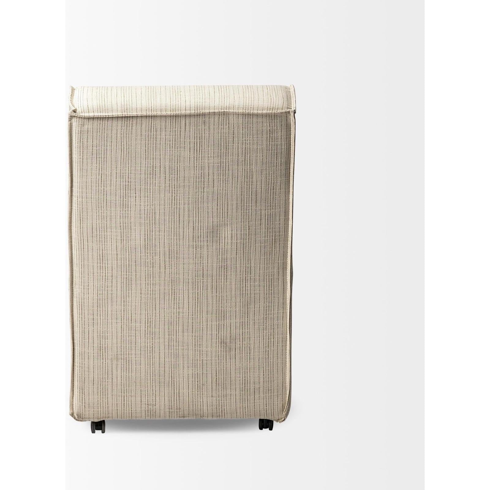 Mercana Damon Fully Upholstered Cream-Toned Fabric Dining Chair on Casters Clearance