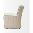 Mercana Damon Fully Upholstered Cream-Toned Fabric Dining Chair on Casters Clearance
