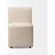 Mercana Damon Fully Upholstered Cream-Toned Fabric Dining Chair on Casters Clearance