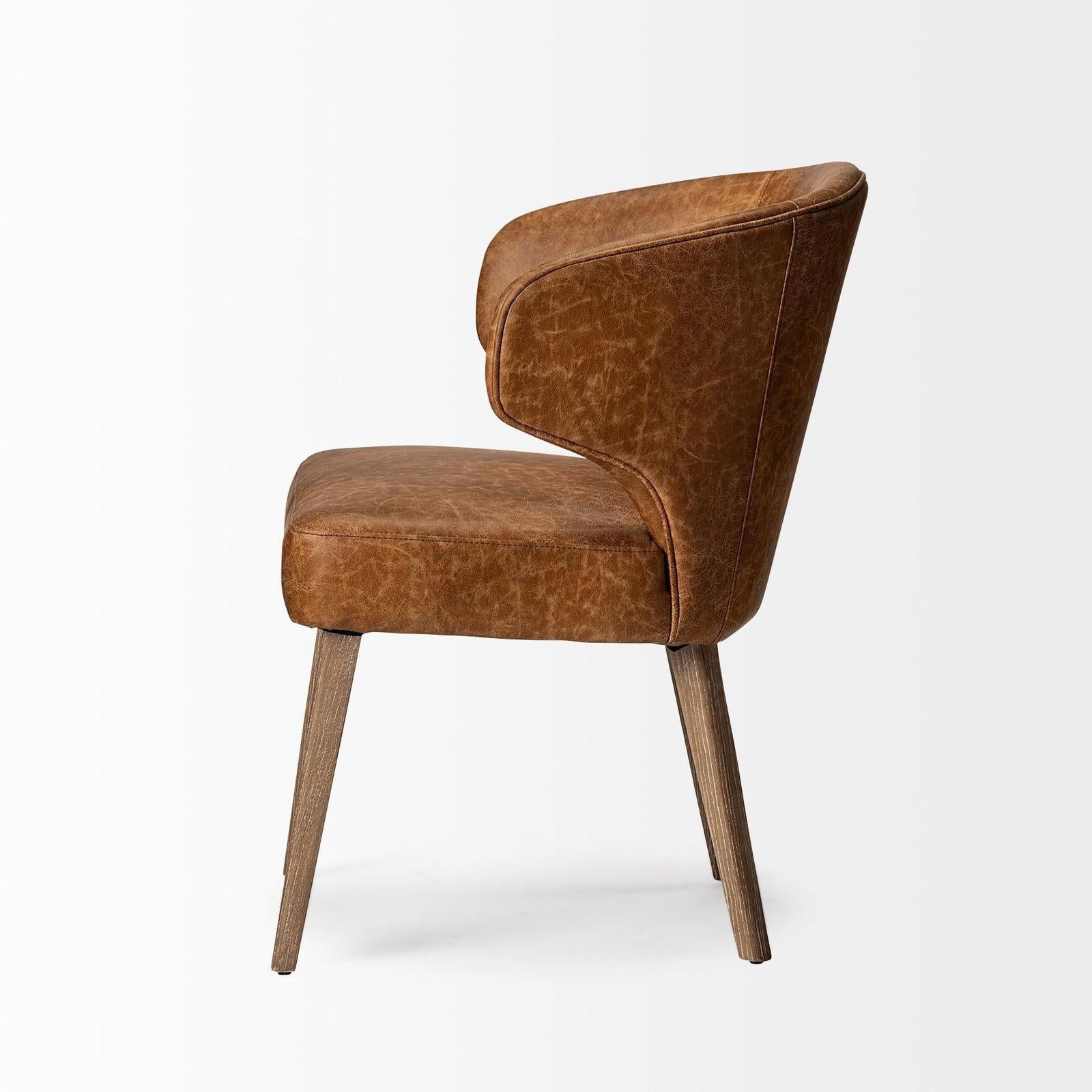 Mercana Niles Wooden Legs Wingback Dining Chair
