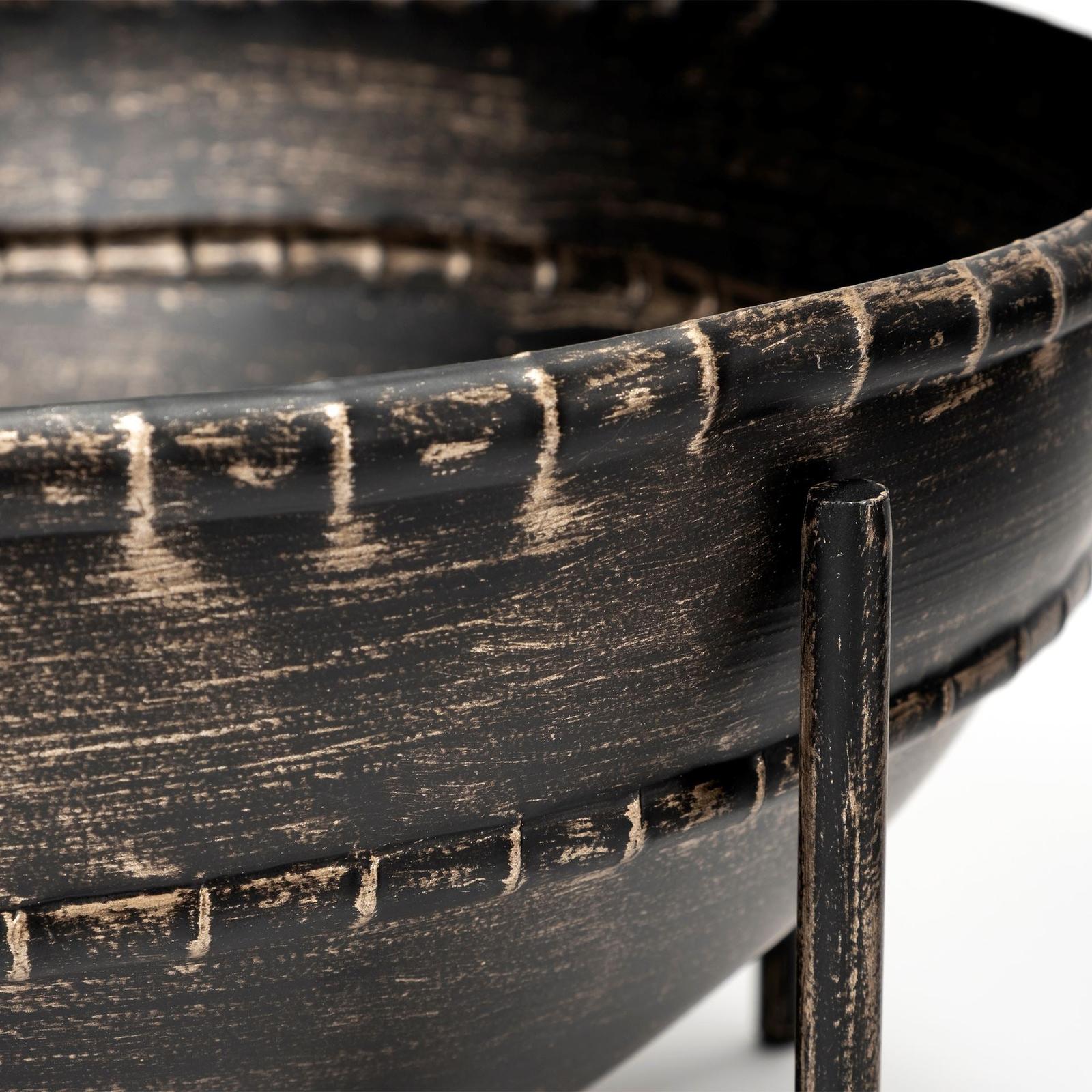 Mercana Cauldron Brown Metal Bowls- Set of 2