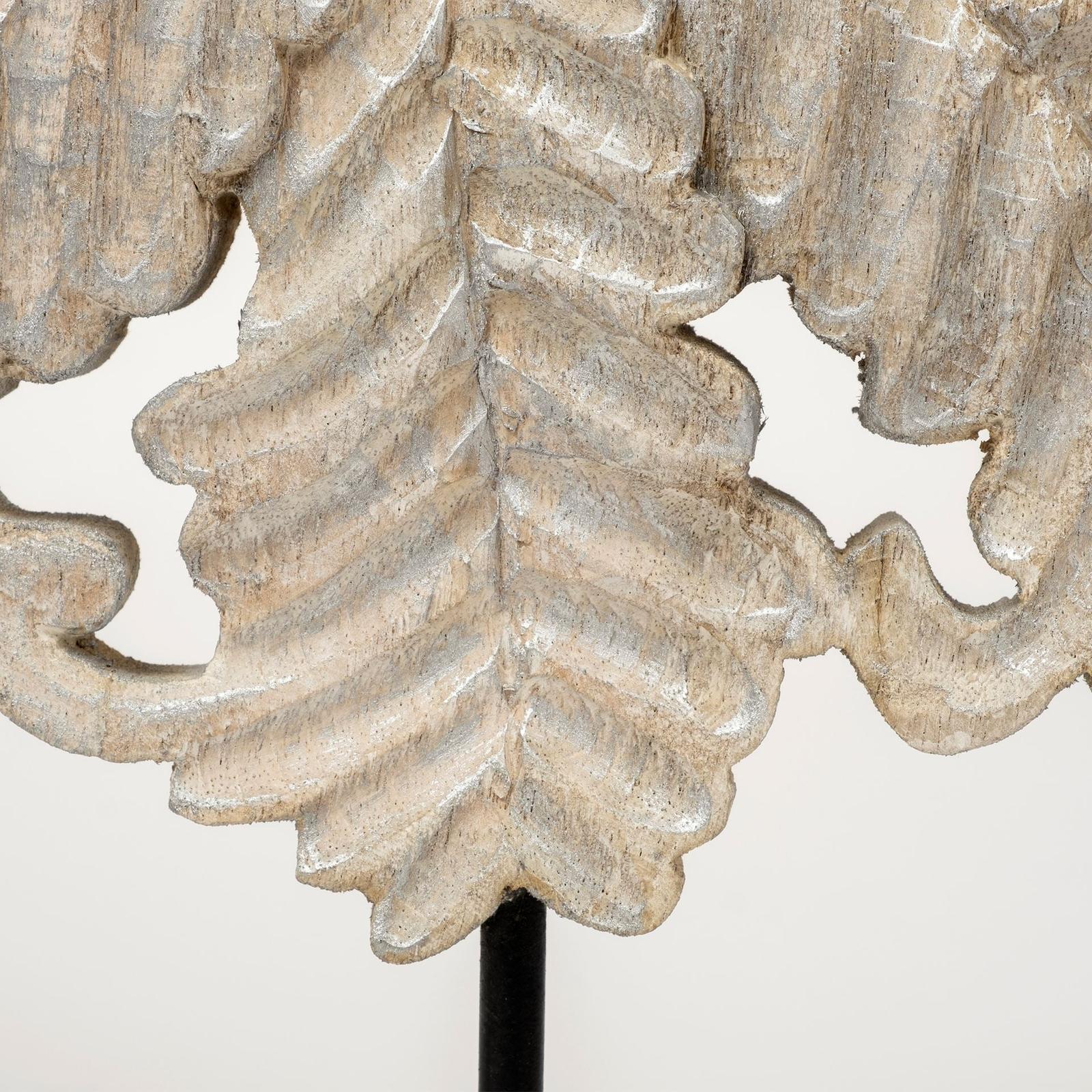 Mercana Kamara White Washed Wood W/Antiqued Silver Botanical Decorative Object Clearance