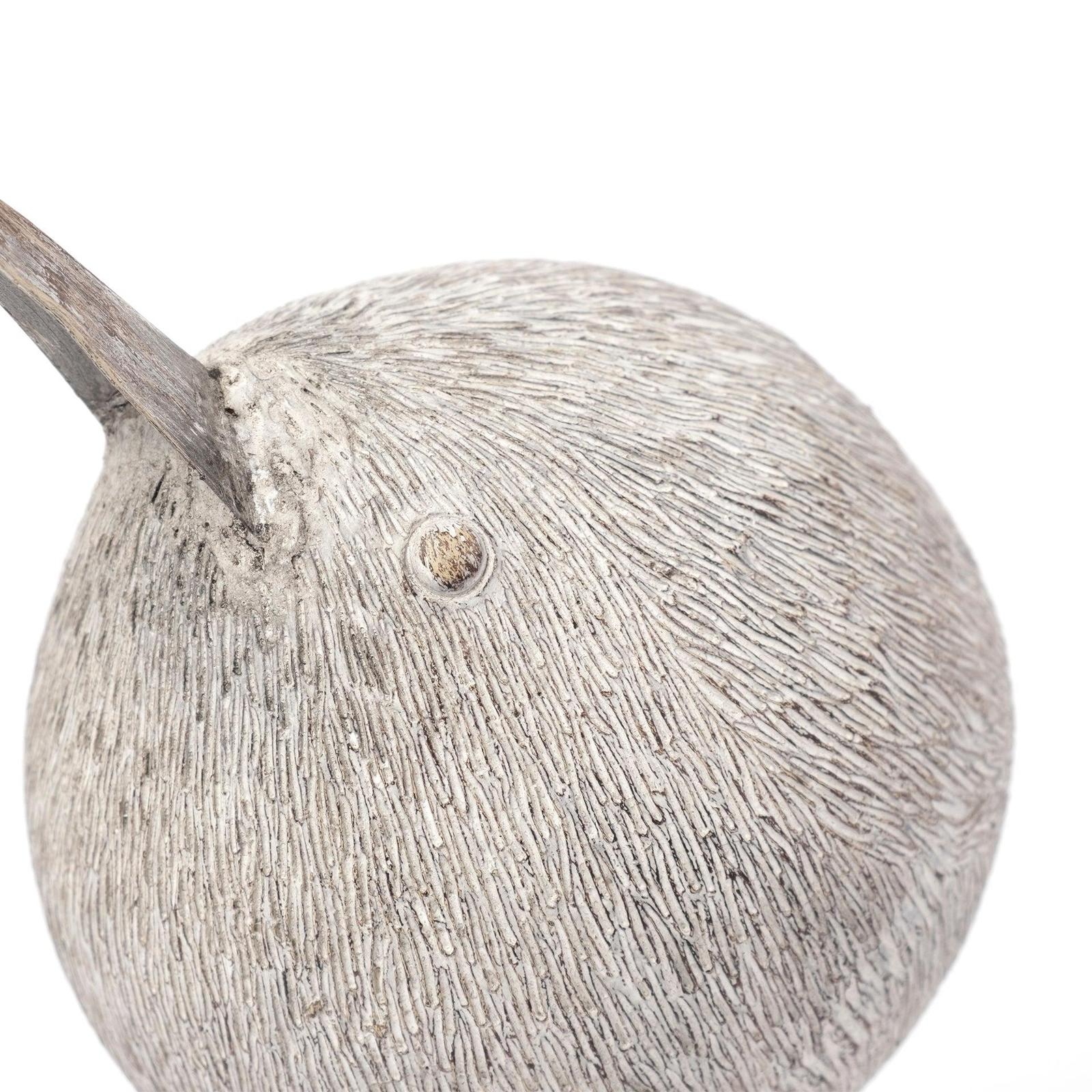 Mercana Snipe Off-White Resin Bird Ornament W/ Metal Feet