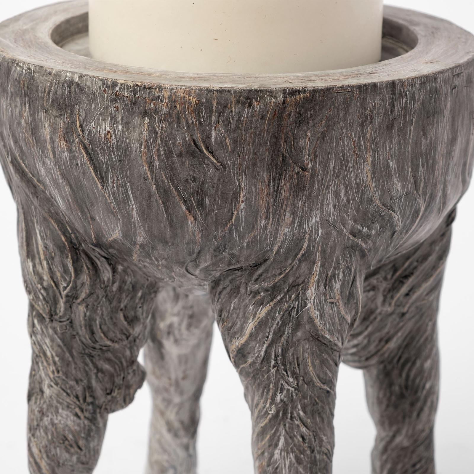 Mercana Pan Gray Ceramic Hoofed Table Candle Holder Clearance