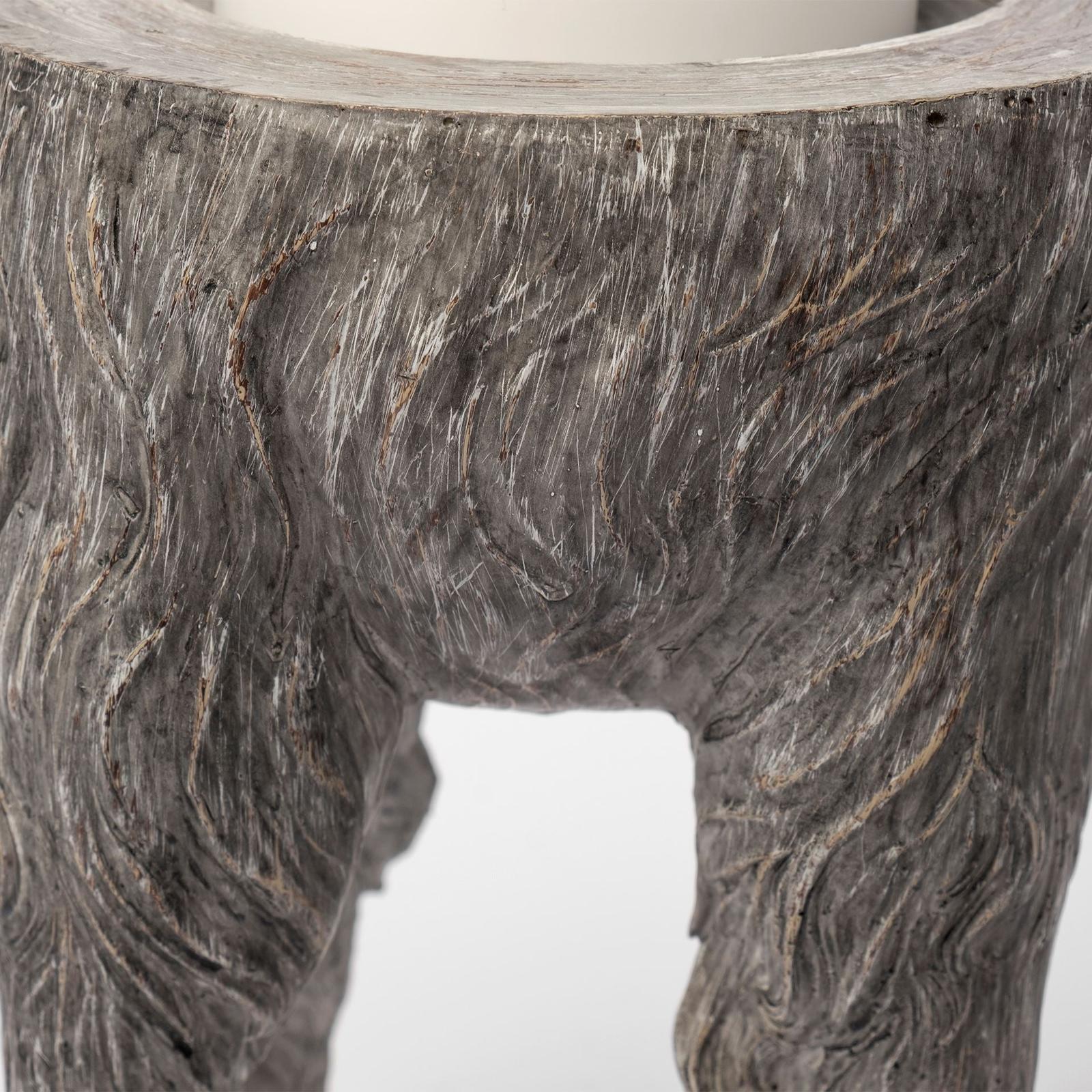 Mercana Pan Gray Ceramic Hoofed Table Candle Holder Clearance