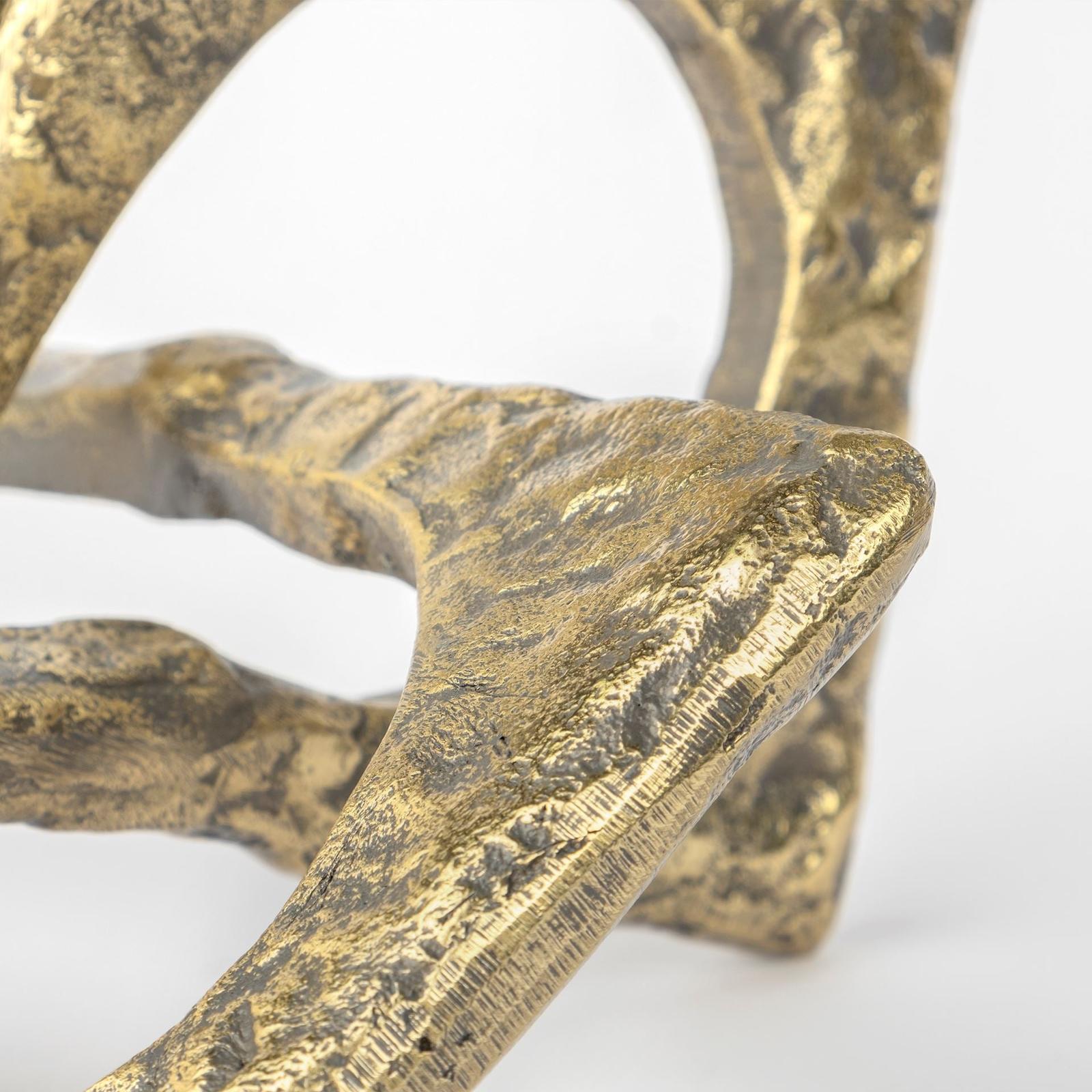Mercana Delaunay Gold Hammered Metal Interlinked Patterned