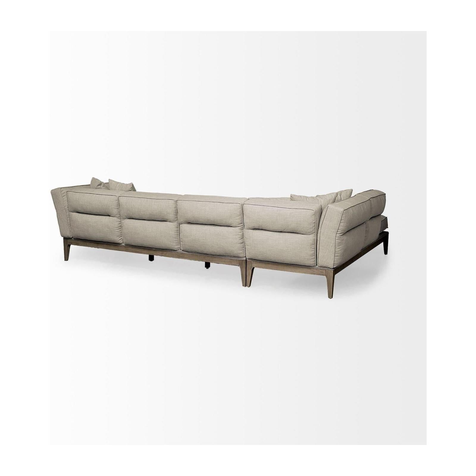 Mercana Denali Beige Upholstered Wooden Frame Sectional Clearance