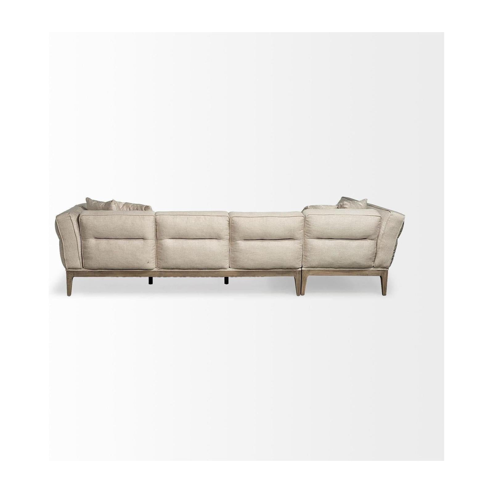 Mercana Denali Beige Upholstered Wooden Frame Sectional Clearance