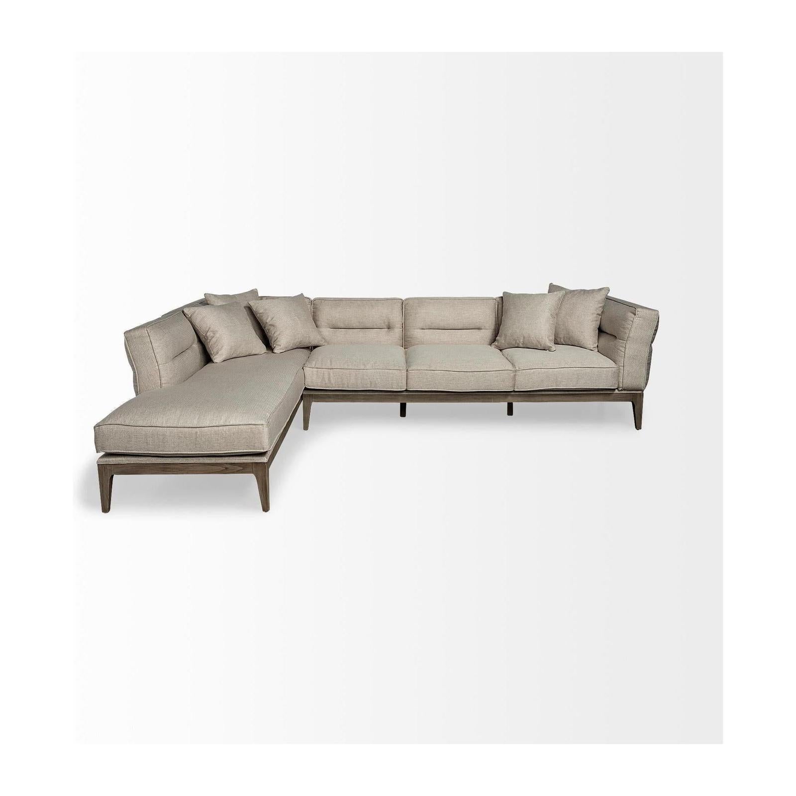 Mercana Denali Beige Upholstered Wooden Frame Sectional Clearance