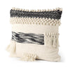 Mercana Beardell 18 x 18 Cream And Black Details With Tassels Decorative Pillow Cover Clearance