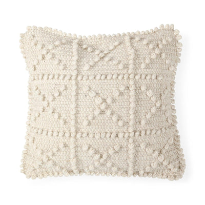 Mercana Leroy Cream Raised Pattern Detail Decorative Pillow Cover Clearance