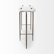 Mercana Pinera White Marble Top Gold-Toned Iron Base Console Table