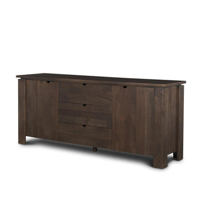 Mercana Wallen 2 Door Solid Dark Brown Wood w/ 3 Drawers Sideboard Clearance