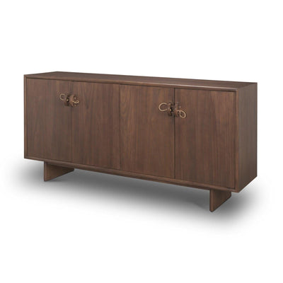 Mercana Varenna 4 Door Dark Brown Wood w/ Rope Handles Sideboard Clearance