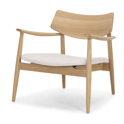 Mercana Haggen Oak Wood w/ Cream Fabric Accent Chair Clearance