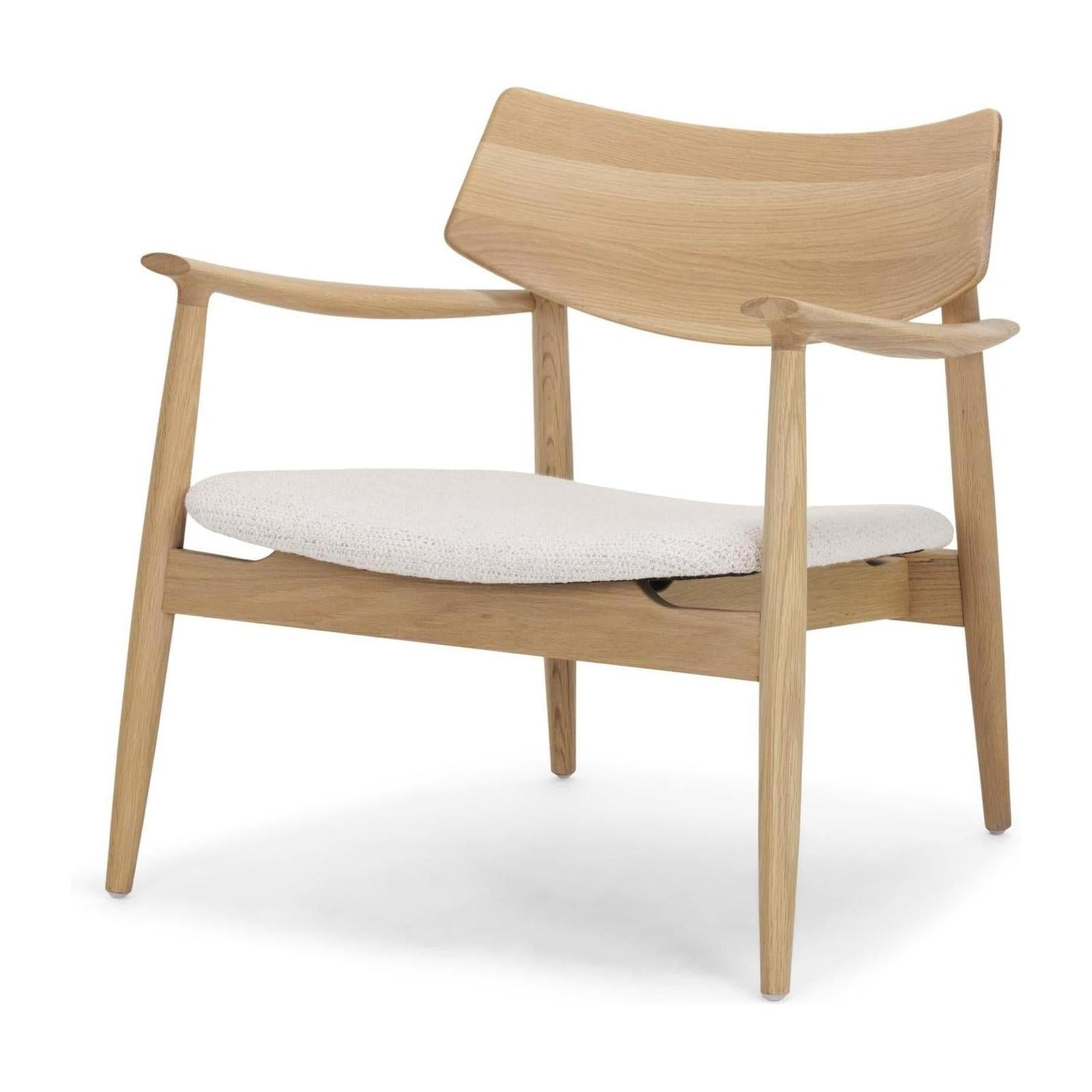 Mercana Haggen Oak Wood w/ Cream Fabric Accent Chair Clearance