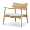 Mercana Haggen Oak Wood w/ Cream Fabric Accent Chair Clearance