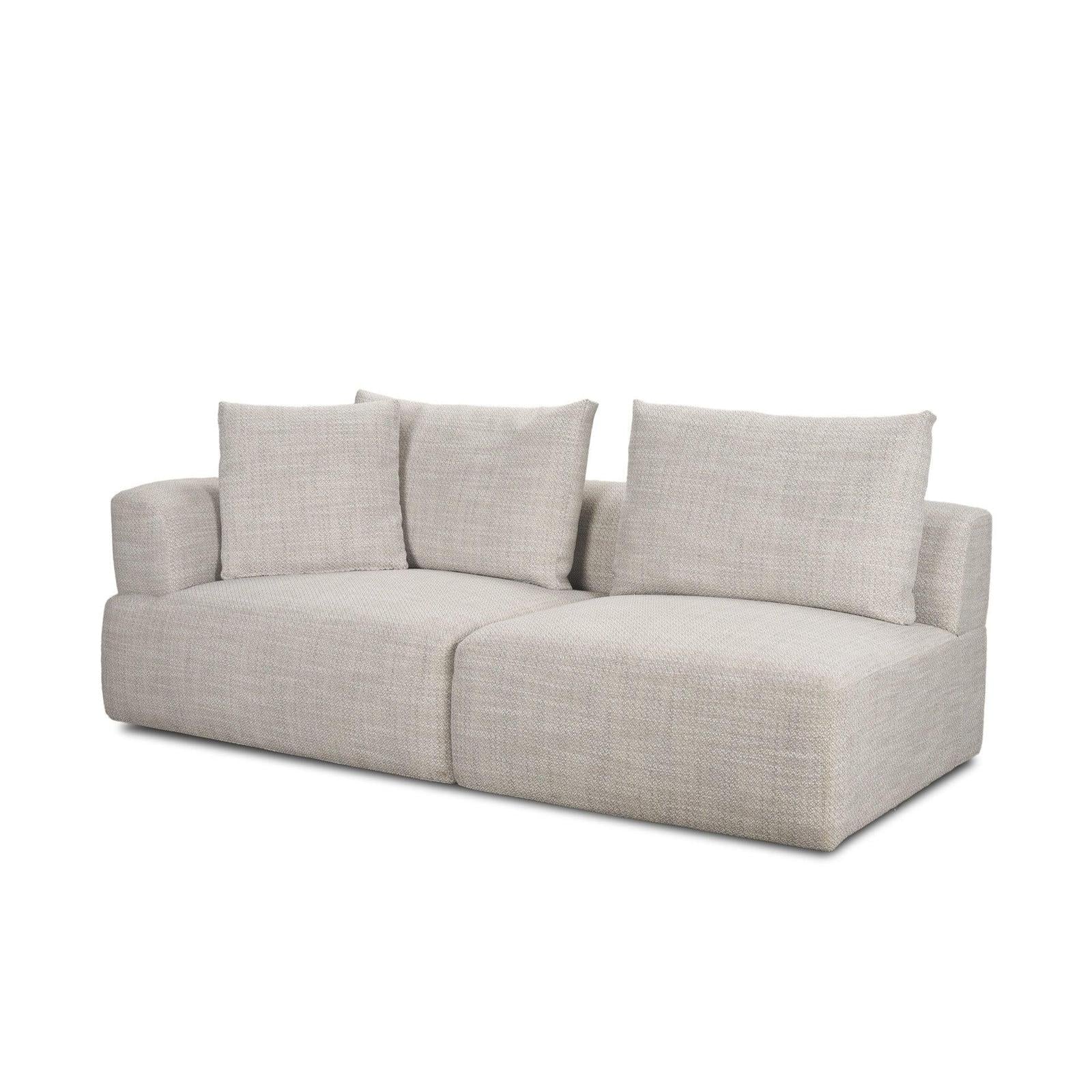 Mercana Warner Left Arm 3 Seater Gray Performance Fabric w/ Ash Wood Sofa