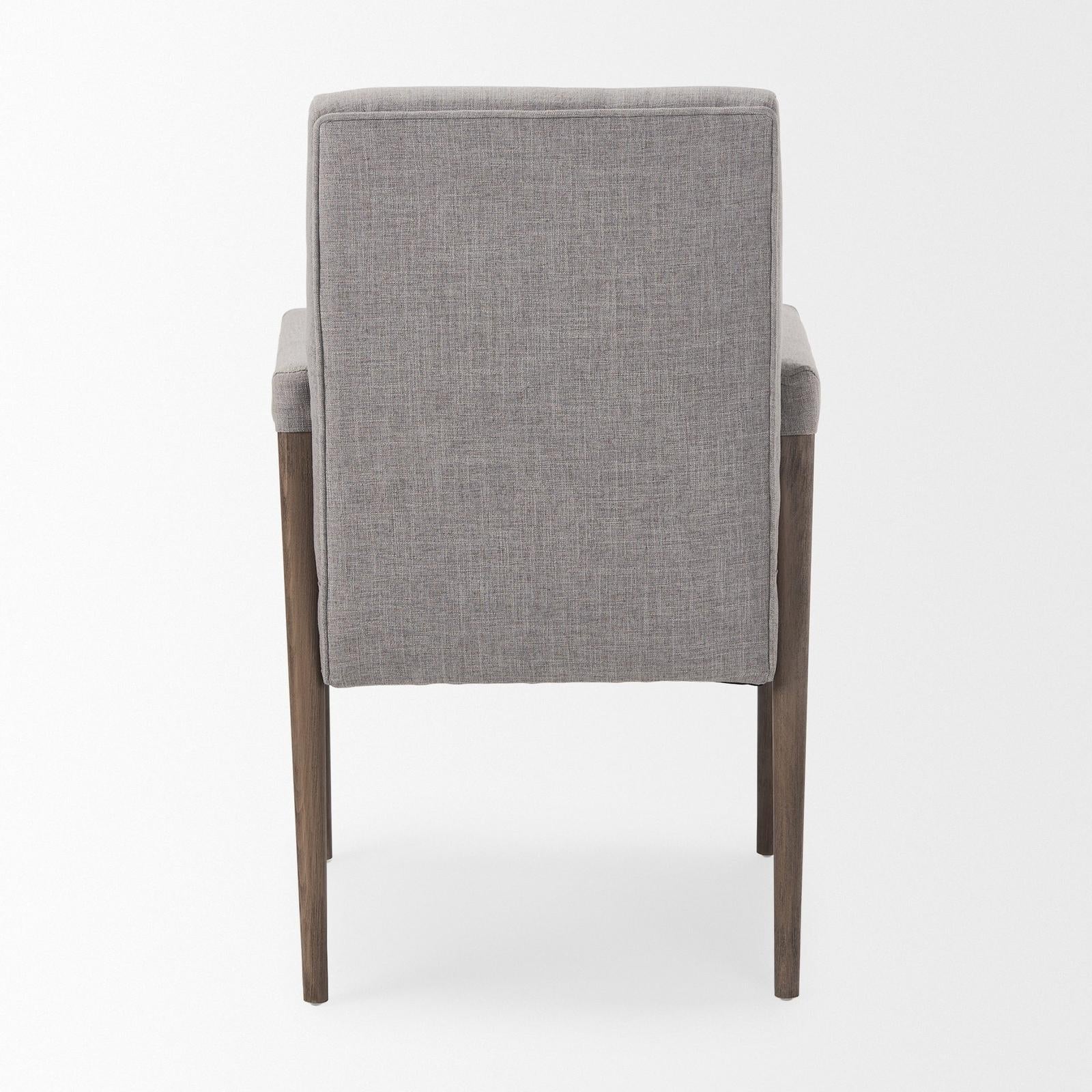 Mercana Palisades Fabric Wrap Brown Wood Frame Dining Chair
