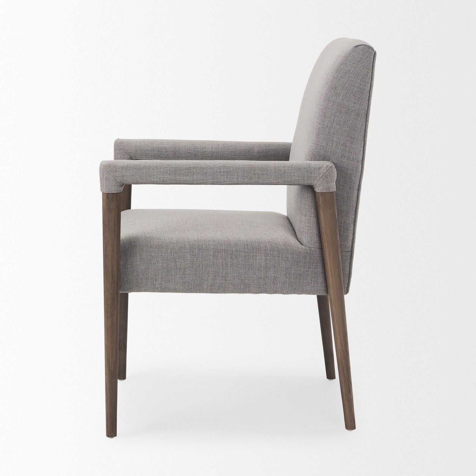 Mercana Palisades Fabric Wrap Brown Wood Frame Dining Chair