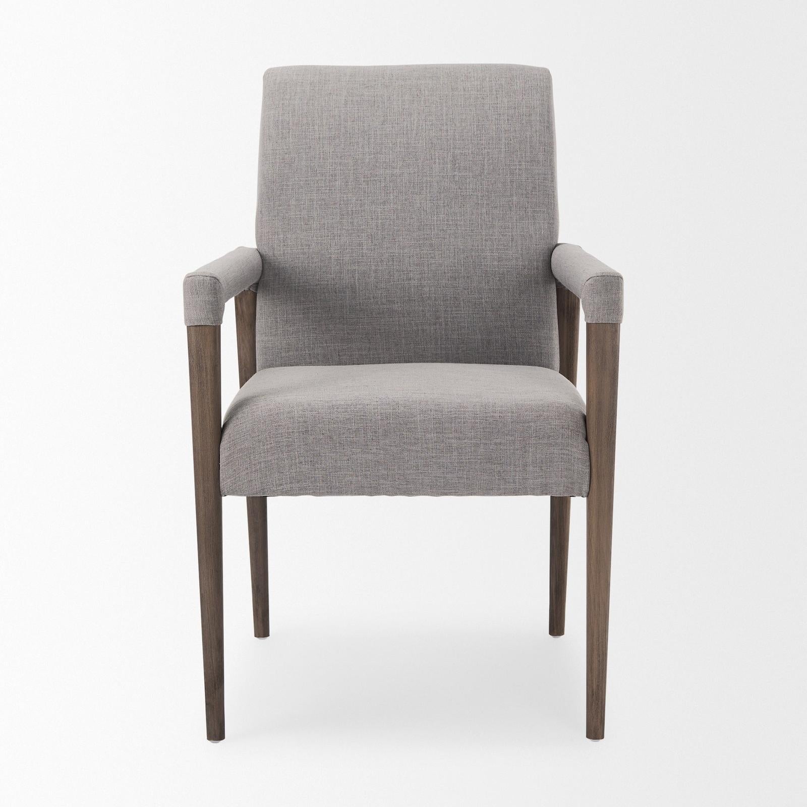 Mercana Palisades Fabric Wrap Brown Wood Frame Dining Chair