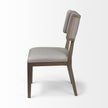 Mercana Tenton Grey Fabric Wrap Brown Wooden Base Dining Chair Clearance