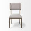 Mercana Tenton Grey Fabric Wrap Brown Wooden Base Dining Chair Clearance