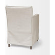 Mercana Elbert Cream Fabric Slip-Cover Brown Wood Frame Dining Chair