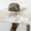 Mercana Pinera White Marble Top Gold-Toned Iron Base Console Table