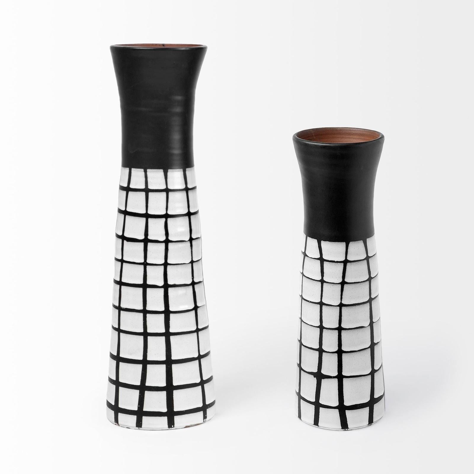 Mercana Luanda Black/White Large Ceramic Vase Clearance