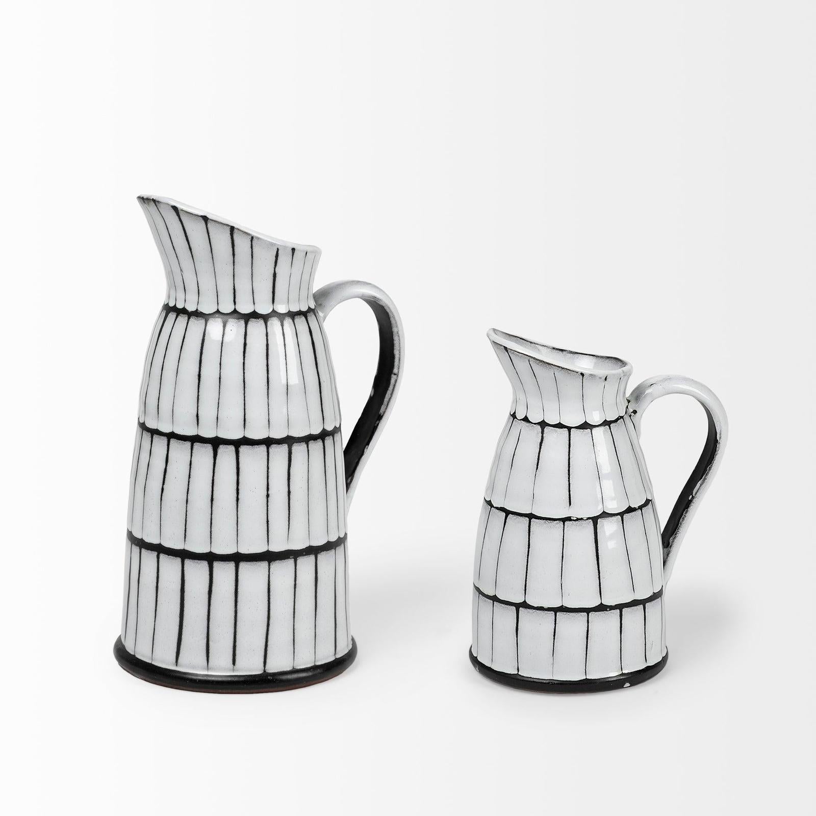 Mercana Lome White/Black Ceramic Jug