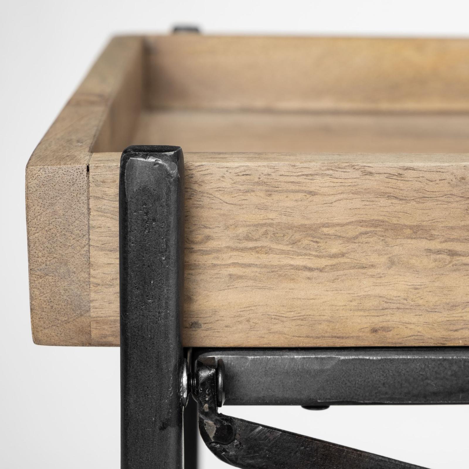Mercana Trey Brown Wood and Black Iron Console Table