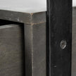 Mercana Vidro Rectangular Glass Top Black Solid Wood Drawers & Black Frame Coffee Table Clearance