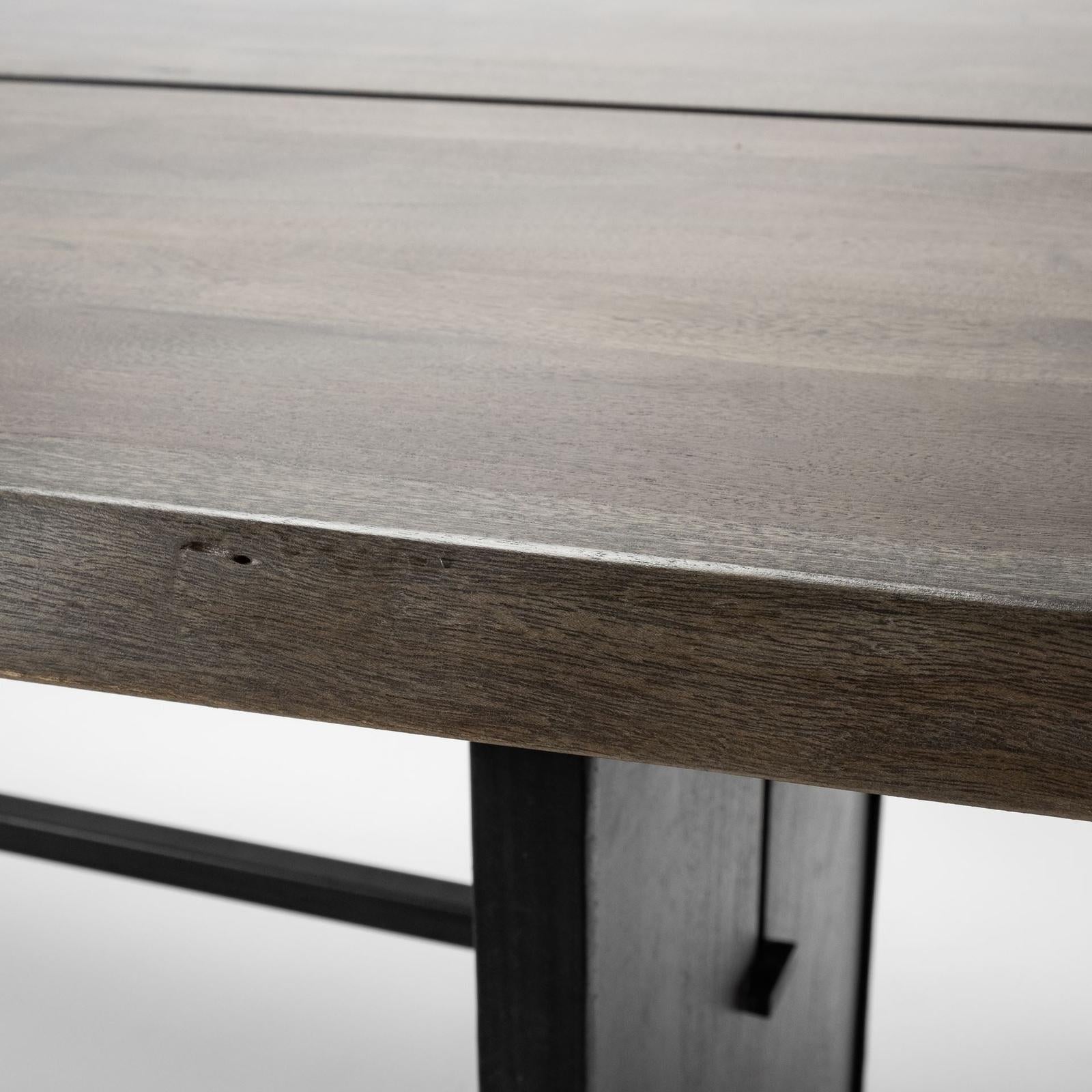 Mercana Ledger Brown Solid Wood Top & Base Dining Table Clearance